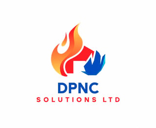 DPNC Solutions Ltd logo featuring stylized flame and arrow design in orange, red, and blue